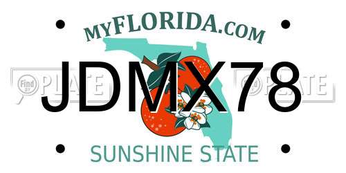 JDMX78 Florida License Plate