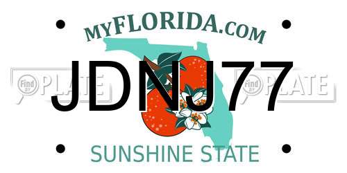 JDNJ77 Florida License Plate