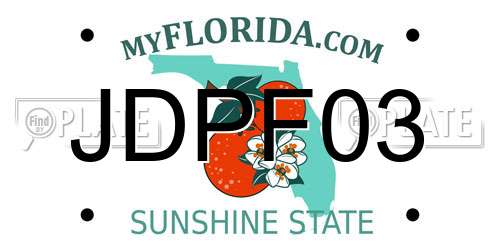 JDPF03 Florida License Plate