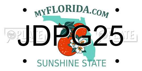 JDPG25 Florida License Plate