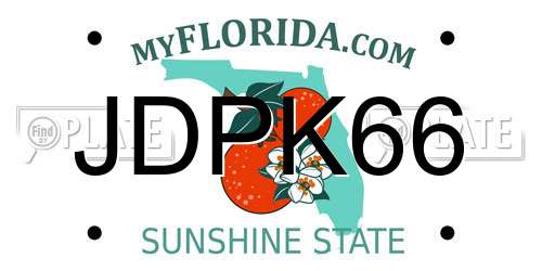 JDPK66 Florida License Plate
