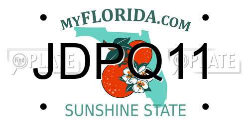JDPQ11 Florida License Plate
