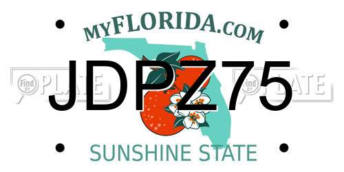 JDPZ75 Florida License Plate