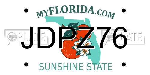 JDPZ76 Florida License Plate