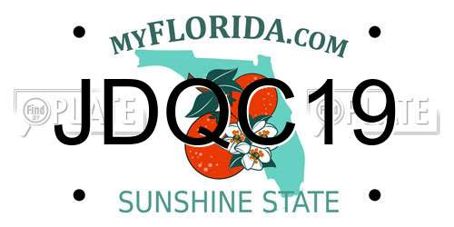 JDQC19 Florida License Plate