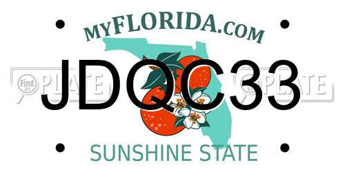 JDQC33 Florida License Plate