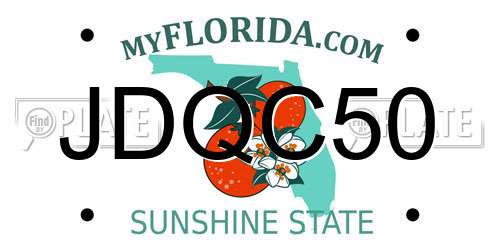 JDQC50 Florida License Plate
