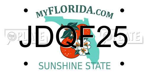 JDQF25 Florida License Plate