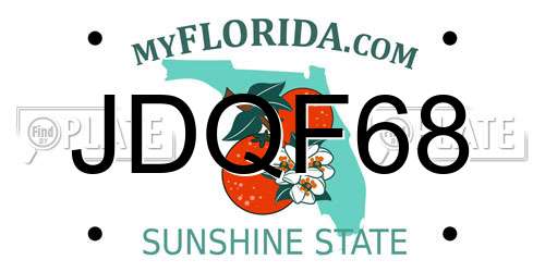 JDQF68 Florida License Plate