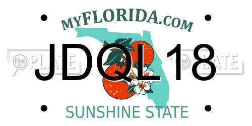 JDQL18 Florida License Plate