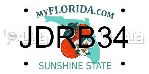 JDRB34 Florida License Plate