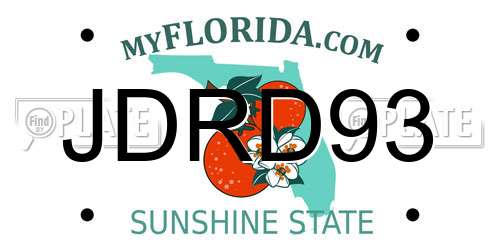 JDRD93 Florida License Plate