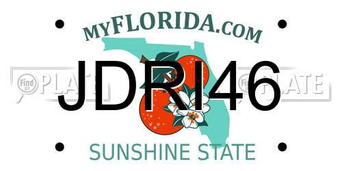 JDRI46 Florida License Plate