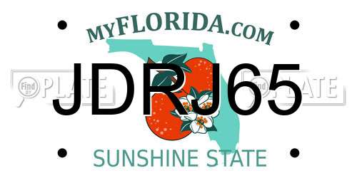 JDRJ65 Florida License Plate