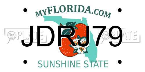 JDRJ79 Florida License Plate