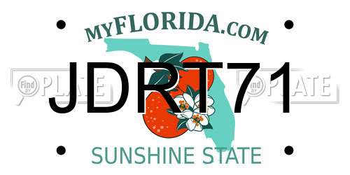 JDRT71 Florida License Plate