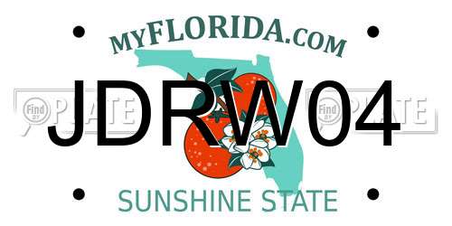 JDRW04 Florida License Plate
