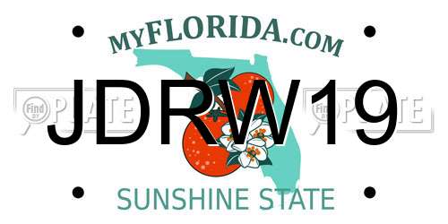 JDRW19 Florida License Plate