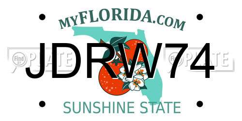 JDRW74 Florida License Plate