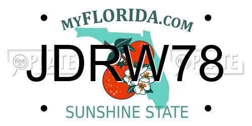 JDRW78 Florida License Plate