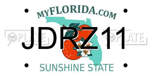 JDRZ11 Florida License Plate
