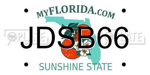 JDSB66 Florida License Plate