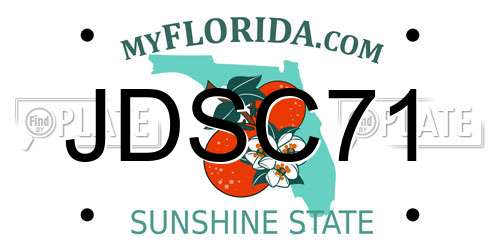 JDSC71 Florida License Plate