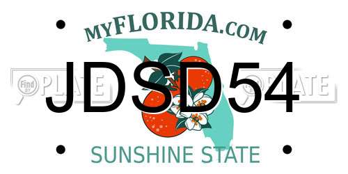 JDSD54 Florida License Plate