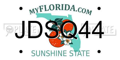 JDSQ44 Florida License Plate