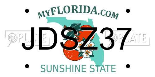 JDSZ37 Florida License Plate