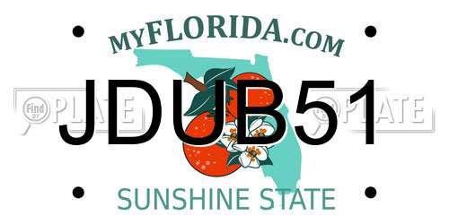 JDUB51 Florida License Plate