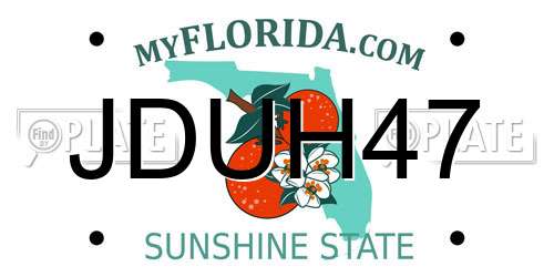 JDUH47 Florida License Plate