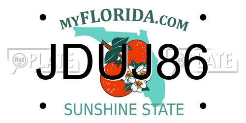 JDUJ86 Florida License Plate