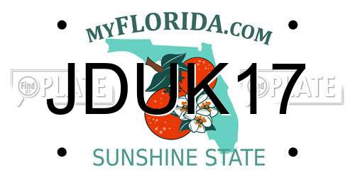 JDUK17 Florida License Plate