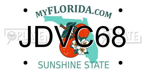 JDVC68 Florida License Plate