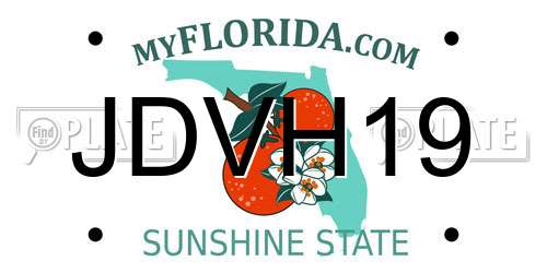 JDVH19 Florida License Plate