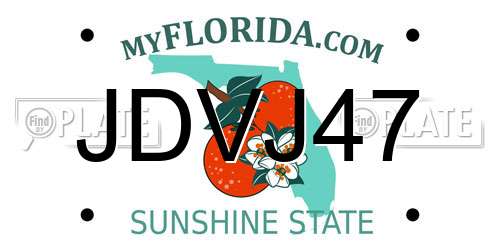 JDVJ47 Florida License Plate