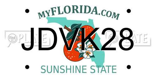 JDVK28 Florida License Plate