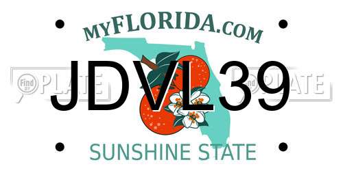 JDVL39 Florida License Plate