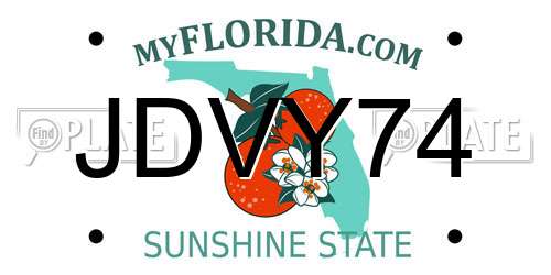 JDVY74 Florida License Plate