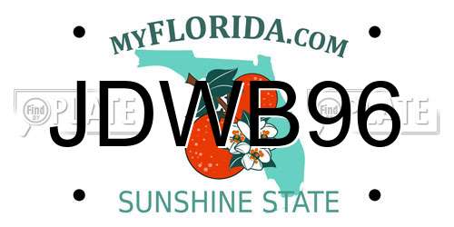 JDWB96 Florida License Plate