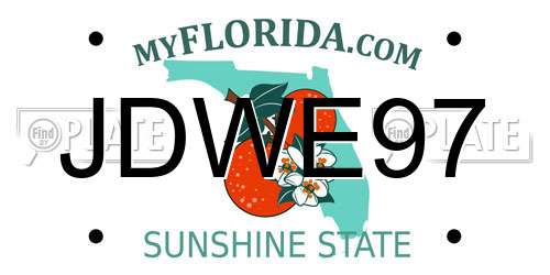 JDWE97 Florida License Plate