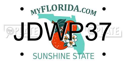 JDWP37 Florida License Plate