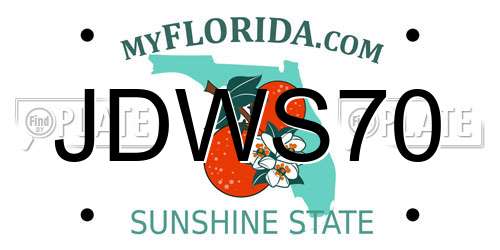 JDWS70 Florida License Plate