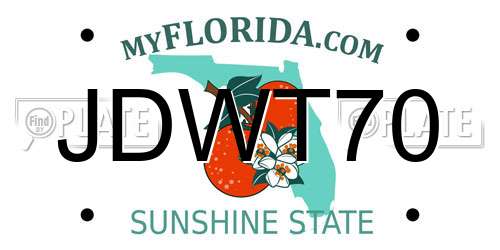 JDWT70 Florida License Plate