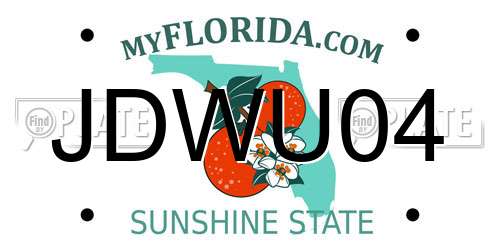 JDWU04 Florida License Plate
