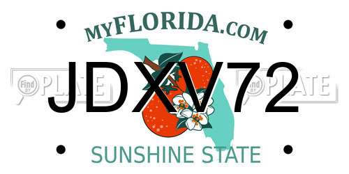 JDXV72 Florida License Plate