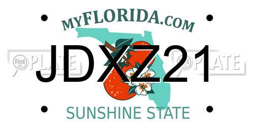 JDXZ21 Florida License Plate