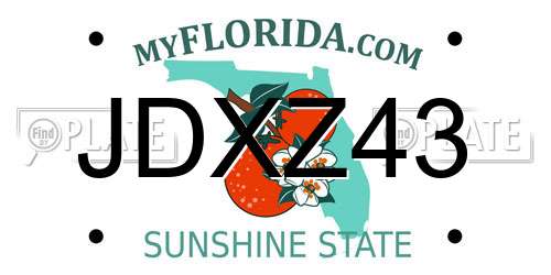 JDXZ43 Florida License Plate