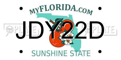 JDY22D Florida License Plate